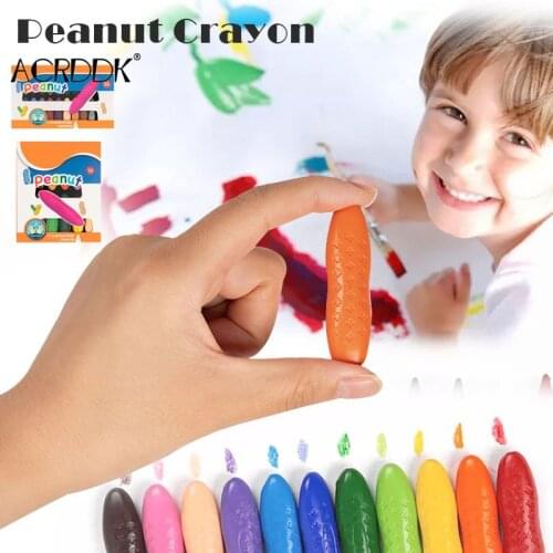12/24 Colors Peanut Crayons Markers Not Dirty Hand Washable Children Toy Painting Stationery FL