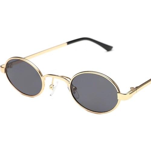 Fashion Small Oval Women Sunglasses Luxury Ladies Designer Sun Glasses Metal Frame Vintage Summer Eyewear