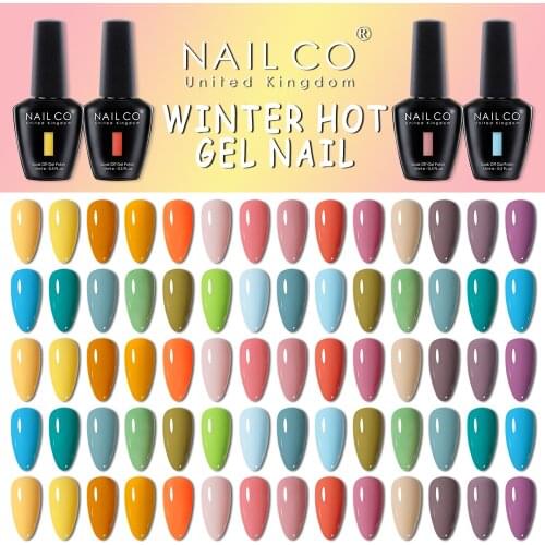 NAILCO 15ml UV Gel Polish Glitter Impeccable Colors Gel Base Coat Nail Art Design Hybrid Well Packaged Esmalte Manicure Set Kit