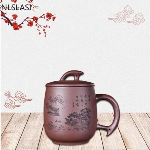 New style hand-painted purple sand Tea cup Travel convenience Tea set teacup Office household drinking utensils WSHYUFEI