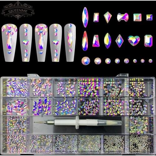 Newest Hot Sale Nail Art Rhinestones Set Wholesale Flatback Glass Crystals Nail Art Rhinestones For Decorations Design