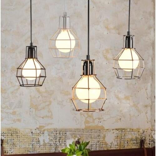 Pendant Lamp Wrought Iron Modern Chandelier Childrens Room Entrance Study Room Simple Retro Decorative Lamp E27 Bulb