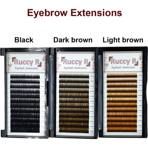 1 tray eyebrow extensions light brown dark brown black professional eyebrow extensions