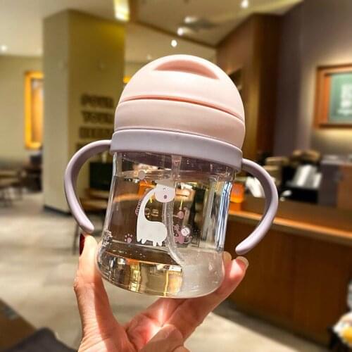 Multicolor baby bottles with straws for children to learn to drink baby bottle training cups for children with straws to learn t