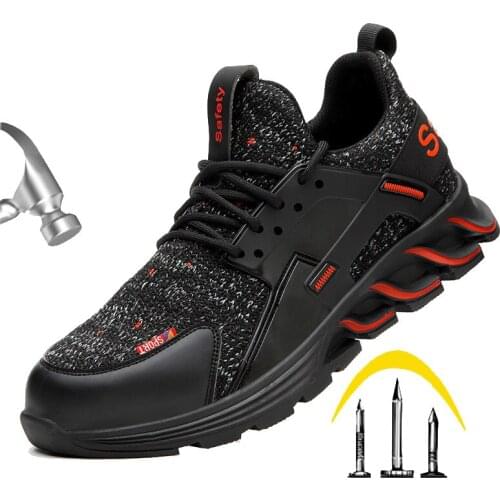 Indestructible Steel Toe Caps Safety Shoes Anti-Smashing Puncture Proof Construction Work Boots Non-slip Breathable Sneakers