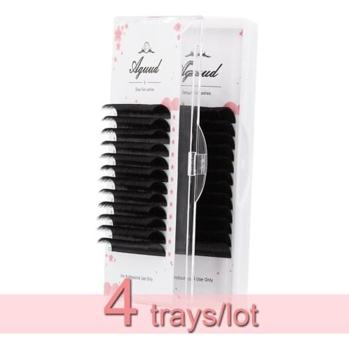 AGUUD 4 Trays Easy Fanning Volume Mega Lashes Bloom Individual Eyelash Extension Auto Flowering Fast Fan C/CC/D/DD Makeup Lashes