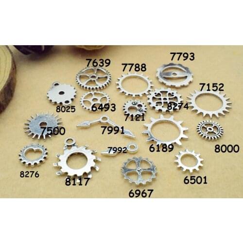 Retro Style Tibet Silver Filigree Gear Charm Pendant Steampunk Cogs Discs 7500 DIY Findings