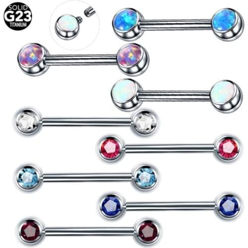 1pc G23 Titanium Internal Thread Tongue Barbell Piercings Nipple Piercings Tongue Straight Barbells Earring Rings Body Jewelry