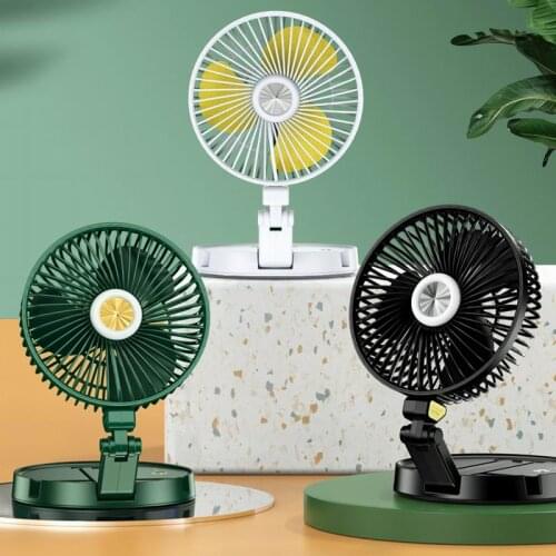 SLL.New 2021Fold the table lamp fan ubs Charging Telescopic Table lamp fan Walled desktop fan
