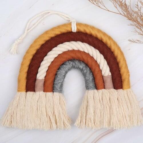 Woven Rainbow Tapestry Wall Hanging Nordic Ins Wall With Tassel Color Pendant Living Room Bedroom Wall Decoration Gift