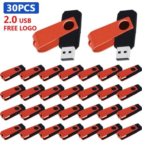 30pcs/lot USB Flash Drive 2.0 Metal Pen Drive High Speed Pen drive 4GB 8GB 16GB Flash Drive USB Stick 32GB 64GB 128GB U Disk