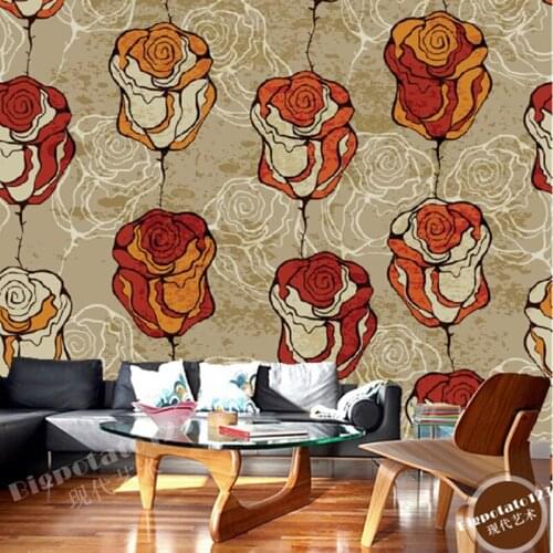 Custom vintage wallpaper. Rose murals for childrens bedrooms living room TV backdrop waterproof papel de parede