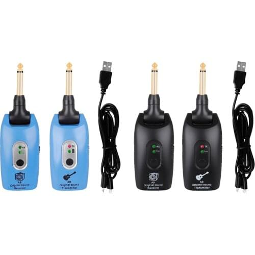 2.4GHZ Wireless Guitar Bass Transmitter Receiver System USB Pickup Amplifier Digital Violin Guitar Rechargeable Transmitter