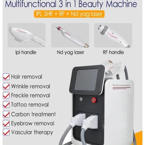 2021 factory price good quality Face Lifting Nd Yag Ipl Hair Diode Laser Removal Machine portable IPL+RF+Nd yag laser machine