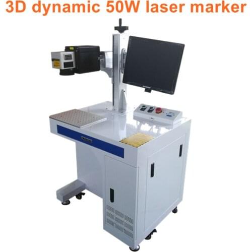 3D Dynamic Focus 30W 50W 60w 100w 120w Fiber Laser Marking Machine for Curved Surface 3D relief Marking