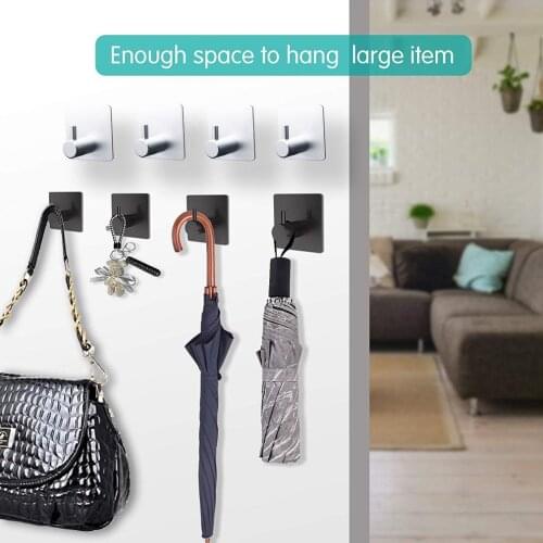 4pcs Bathroom Hooks Adhesive Hooks Heavy Duty Wall Hooks For Hanging Coat Hat Towel Wall Door Cabinet Hooks For Bedroom