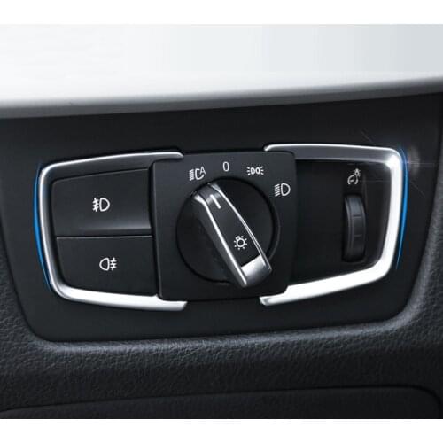 Car styling Headlight Switch Buttons Decorative Frame Cover Trim Sticker For BMW 1 2 3 4 Series X5 X6 3GT F30 F31 F32 F34 F15