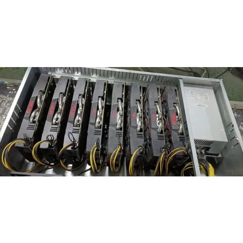 Ethereum ETH mining rig miner 2500w PSU 847/4GB/128GB SSD Geforce 8*RTX-3070 GPUs Windows10