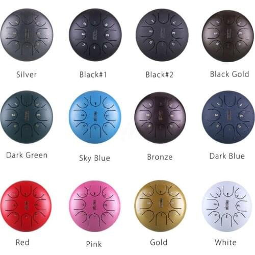 6inch Tongue Drum G Tune Tongue Drum 8 Tune Hand Pan Drum Tank With Drumsticks Carry Bag Percussion Instruments Accessories