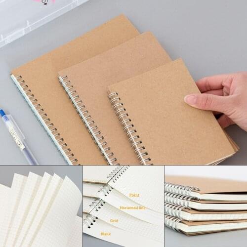 50 Sheets 16K 50K Spiral Bound Coil Sketch BookBlank Notebook Kraft Sketching Paper