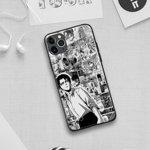 Levi Ackerman Attack on Titan anime Soft Silicone Glass Phone Case for IPhone SE 6s 7 8 Plus X Xr Xs 11 12 Mini Pro Max Samsung