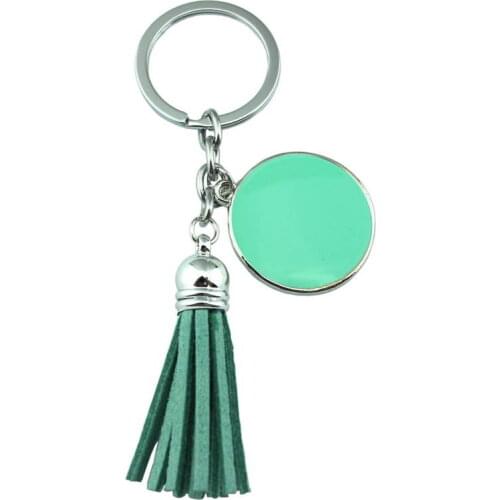 Enamel Monogram Tassel Keychain Key Chain for Women Bag Charm Jewelry Handbag Accessories