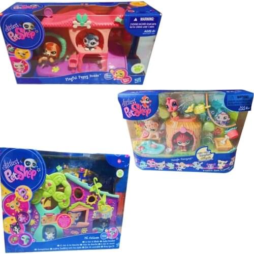 Hasbro LPS Original Little Pet Shop Cat house Set Action Figures Model Mini Toy Figures Dolls Toys