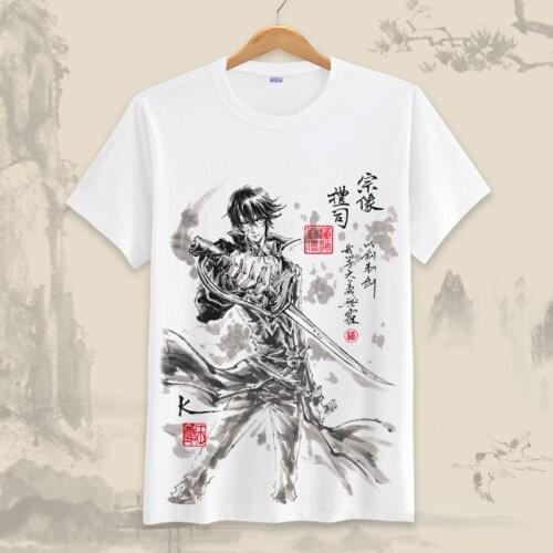 Anime Manga K Project Ink and Wash Painting T-Shirts Chinese style Multi-style Short Sleeve Shirts Anime Cosplay Tee Shirt