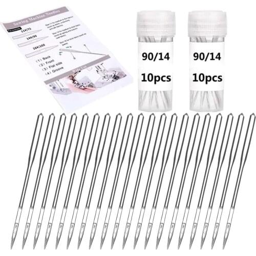 Nonvor 20pcs Knitters Large Eye Blunt Needles Universal Sewing Machine Needles Assorted Home Sewing and Quilting Needles