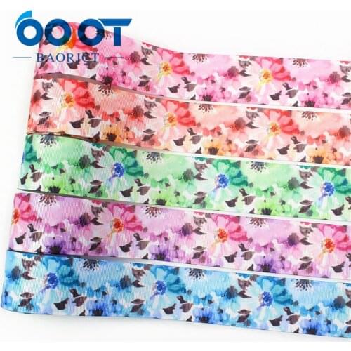 I-19906-2099,1-1/2"(38mm) flowers Printed Grosgrain Ribbon,10yards DIY handmade hot bow Headwear accessories Clothing decoration