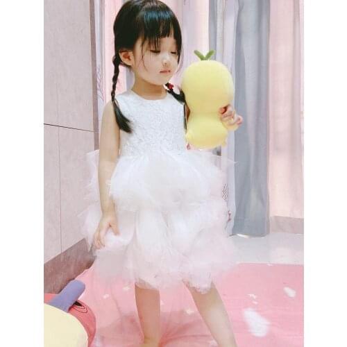Lace Dress For Baby Girl White First Birthday Party Wedding Wear Toddler Girl Christening Gown Vestidos