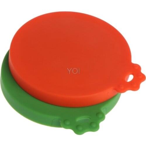 Pet Food Can Cover Silicone Dogs Cats Storage Tin Cap Lid Reusable Random Color