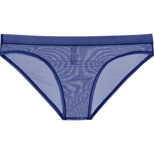 Hot Sale Mens Low Rise Underwear Briefs Sexy Breathable Mesh Thong See Through Lingerie Summer High Quality Soft Comfortable