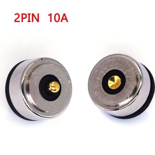 2pin round 10A high current magnet suction spring pogo pin connector, male and female probe DC power charging magnetic connector