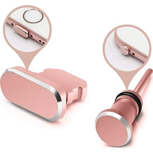 Metal Charging Port 3.5mm Earphone Jack USB Dust Plug Set For iPhone XS Max XR X 8 7 7 6 6S Plus 5 5s Mini Anti Dust Cap Stopper
