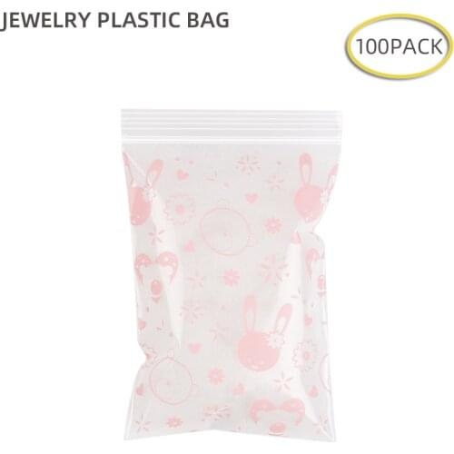 100 Pcs Jewelry Ploy Bag Thicker Reclosable Zip Lock Bags Plastic Zipper Packaging Mini storage pochette