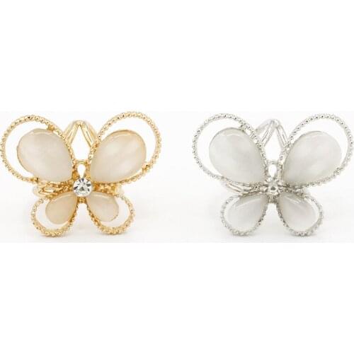 Many Types Butterfly Flower Simulated Pearl Beads Shiny Crystal Opal Metallic Golden Silver Plated Brooches for Women
