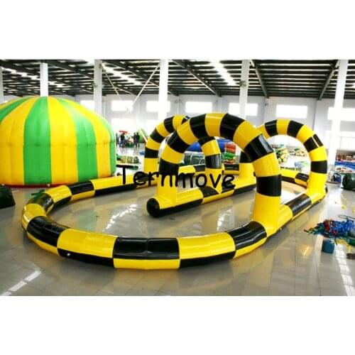 Inflatable race track Kids play outdoor sports games go kart race track Sport games inflatable zorb ball track