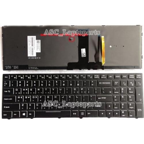 New Korean & US Keyboard For Clevo N950TP6 N957TP6 keyboard Color backlit Crystal Style , Black Frame Black
