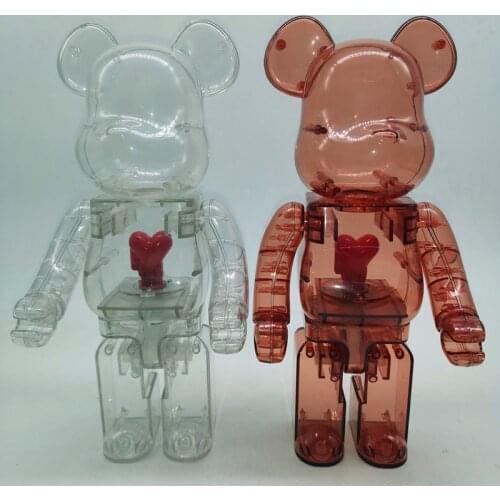 New Sell Bearbricklys 400% 28cm Dissolving Heart Eu Red Heart Colorful Beads Pvc Action Figures Models Toys Christmas Gifts