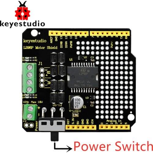 Updated Version Keyestudio L298P Shield With Power Switch For Arduino UNO R3