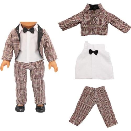 18" American Doll Clothes Boy Doll Suit Pants Shirts Set Handmade Accessories