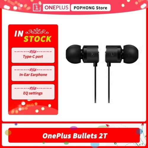 Original OnePlus Bullets 2T Type-C Jack Earphones In-Ear Earphone With Remote Mic for Oneplus 7 pro/6T/6/5T Mobile Phone