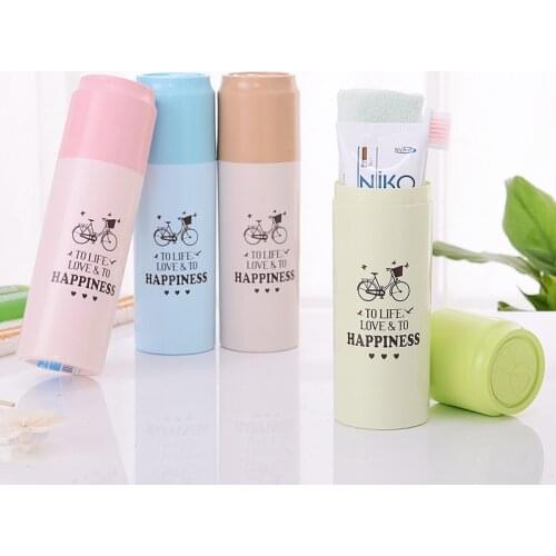 Portable Travel Wash Cup Plastic Toothbrush Bucket Toothbrush Lid Travel Toothbrush Case with Lid Toothbrush Cup
