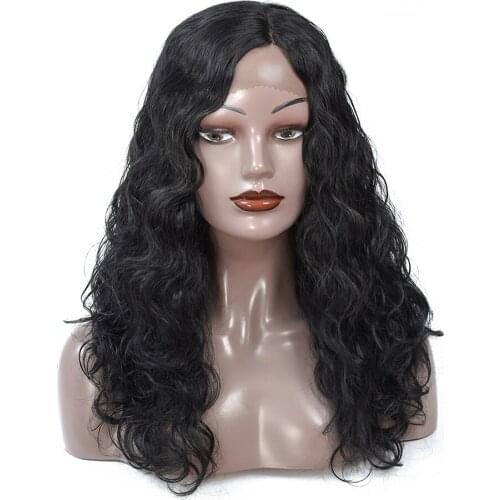 Yihan Synthetic Front Lace Wig Body Wave High Temperature Heat Resistant Fiber Half Machine Weave Replacement Wig For Women
