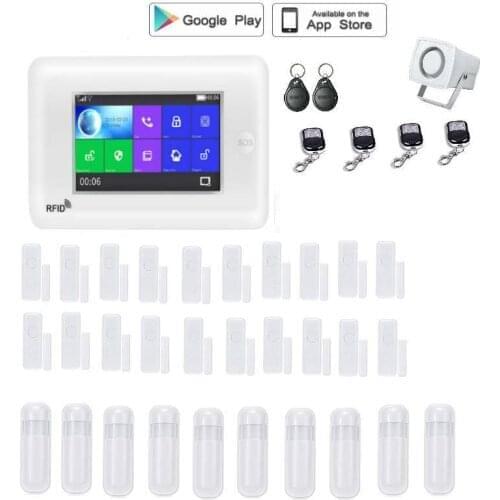 IOS Android APP Control WIFI Home Security 3G GSM Alarm System Intercom Remote Control Autodial Siren Sensor Kit