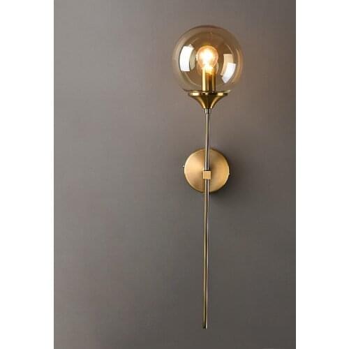 E27 Socket Glass Wall Lamp Home Decoration Modern Minimalist Creative Living Room Bedroom Bedside Corridor Hotel Bracket Light