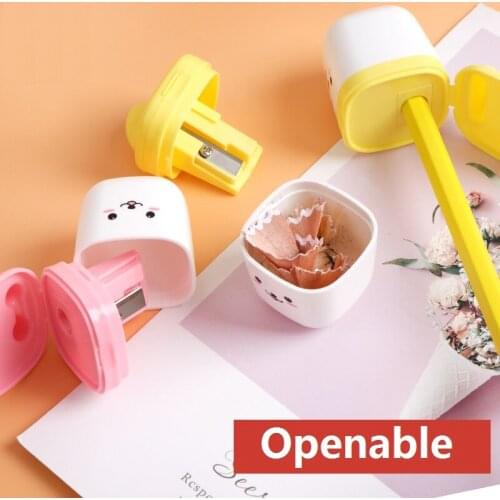 6Pcs Cartoon Toilet Pencil Sharpener Cute Animals Rabbit Chick Mini Type Pencil Cutter School Prize Gift Safe For Kids 68657
