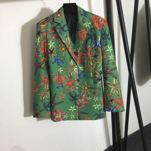 Spring 2021 chic womens print casual blazers jackets B361