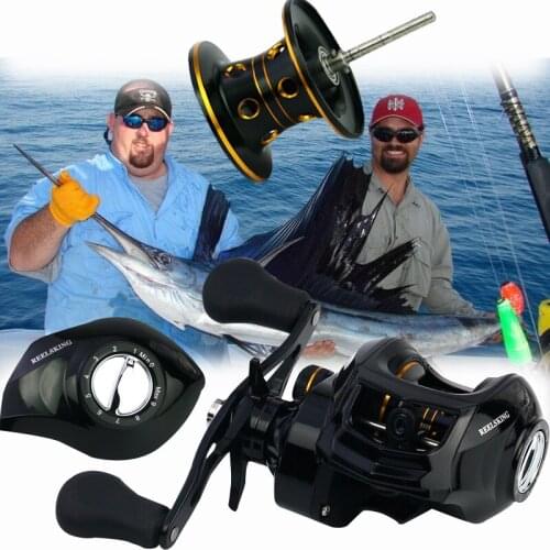 Yumoshi 7.1:1 17+1BB Carretilha de pesca molinete Right Left Baitcasting Reel Centrifugal Dual Brake Bait casting Reels Feeder